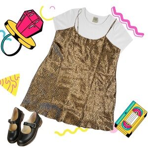 Leopard Print Slip Dress